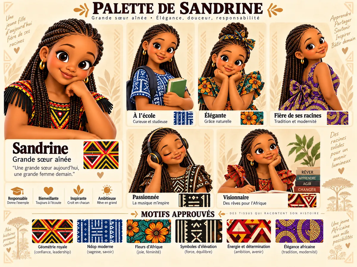 Palette du personnage Sandrine